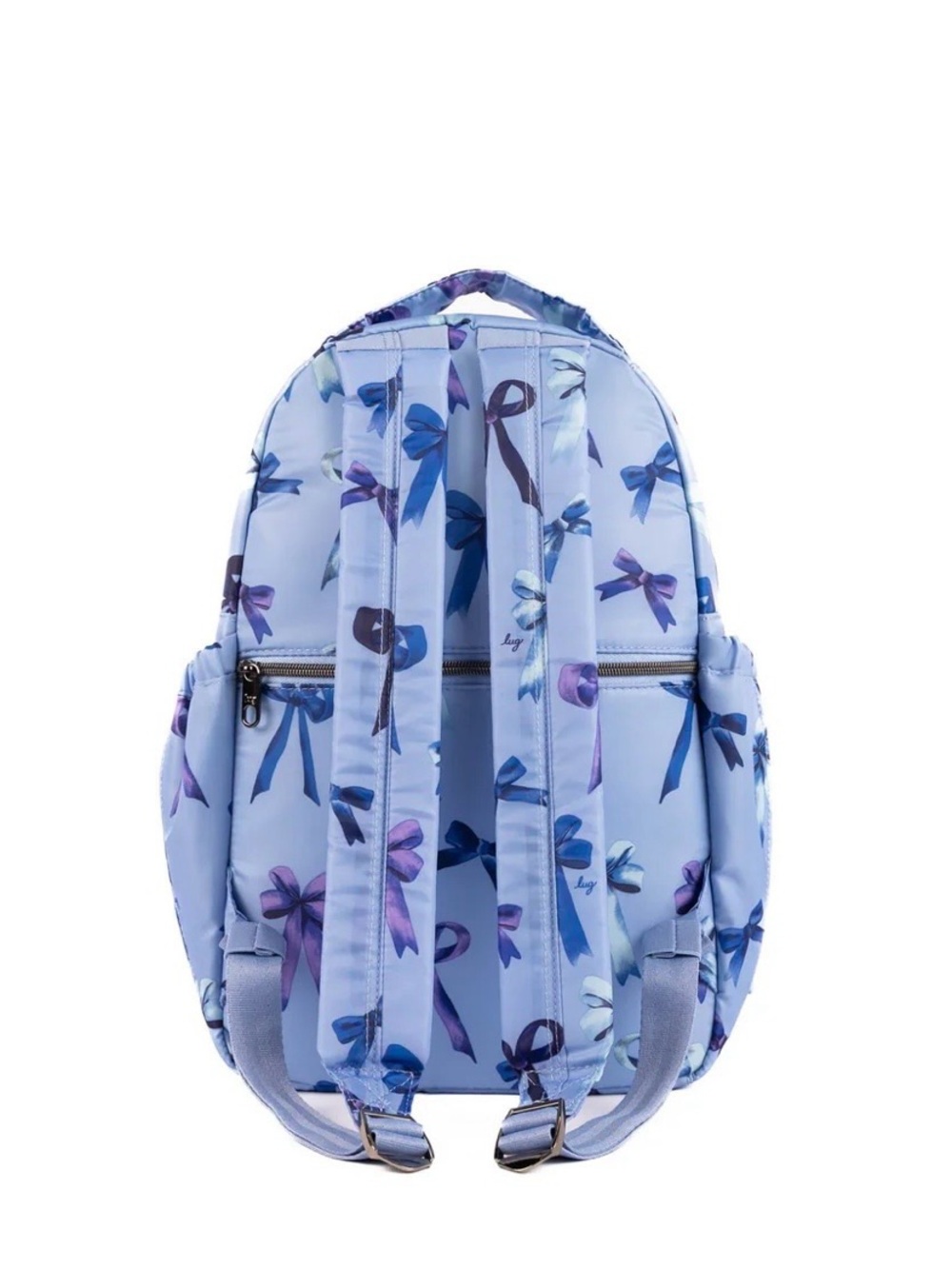 lug Pattycake Backpack with Bow - Periwinkle Blue with Purple Bows - Picture 4 of 5